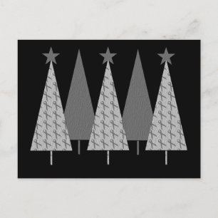 Christmas Trees - Grey Ribbon Diabetes Holiday Postcard