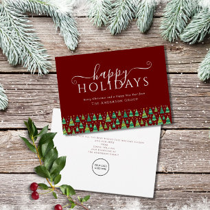 Christmas Trees Happy Holidays Corporate Logo Holiday Card