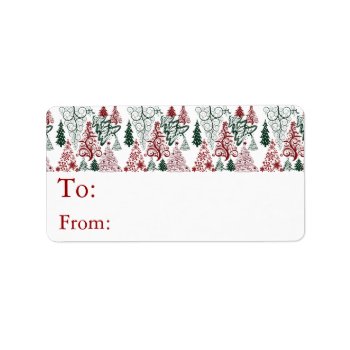 Christmas Trees Holiday Gift Tags Labels by UniqueChristmasGifts at Zazzle