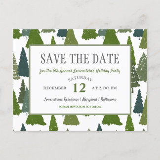 Christmas Trees | Holiday Party Save The Date Announcement Postcard
