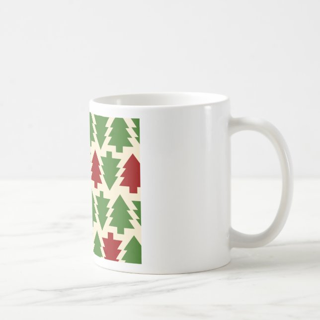 Christmas Trees Holiday Pattern Coffee Mug (Right)