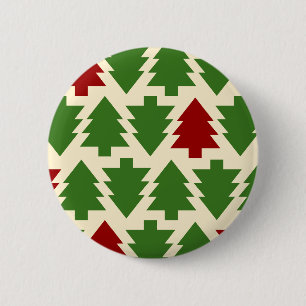 Christmas Trees Holiday Pattern Pinback Button