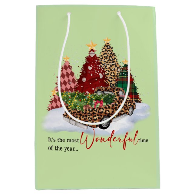 Christmas Trees Holiday Season Medium Gift Bag (Front)