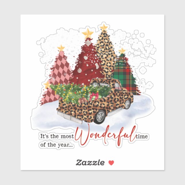 Christmas Trees Holiday Season Retro Sticker (Sheet)