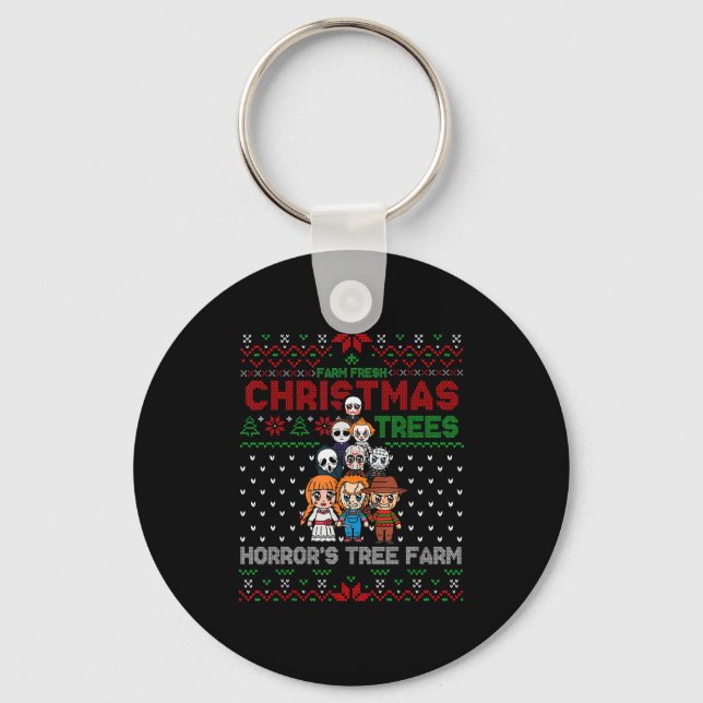 Christmas Trees Horrors Tree Farm, Scary Character Keychain (Front)