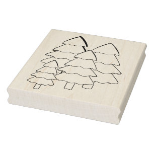 Christmas trees illistration art stamp