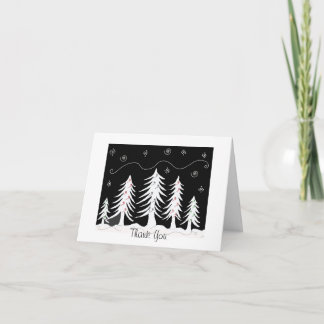 Christmas Trees in Black and White Holiday Card