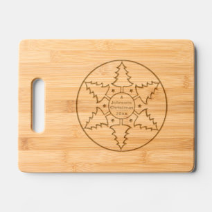 Christmas Trees in the Round Engraved Cutting Board