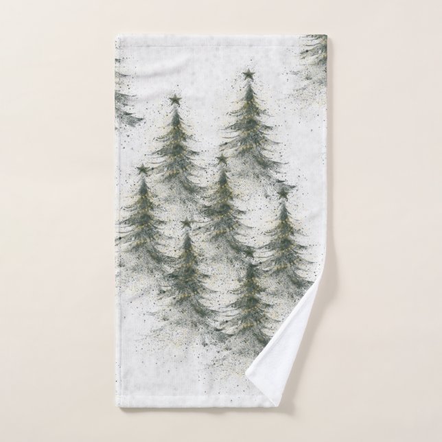 Christmas trees in the Woods Bath Towel Set (Hand Towel)
