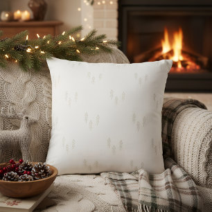 Christmas Trees in white Throw Pillow