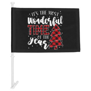 Christmas Trees It's the Most Wonderful Time of th Car Flag