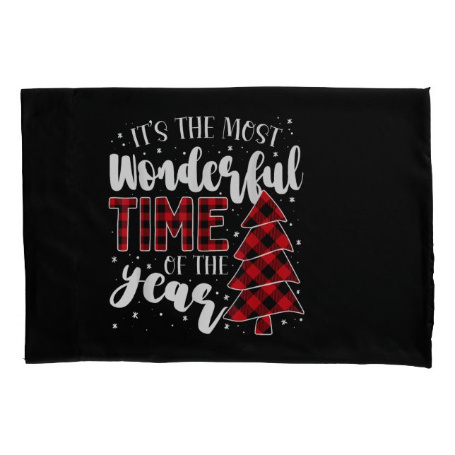 Christmas Trees It's the Most Wonderful Time of th Pillow Case (Front)