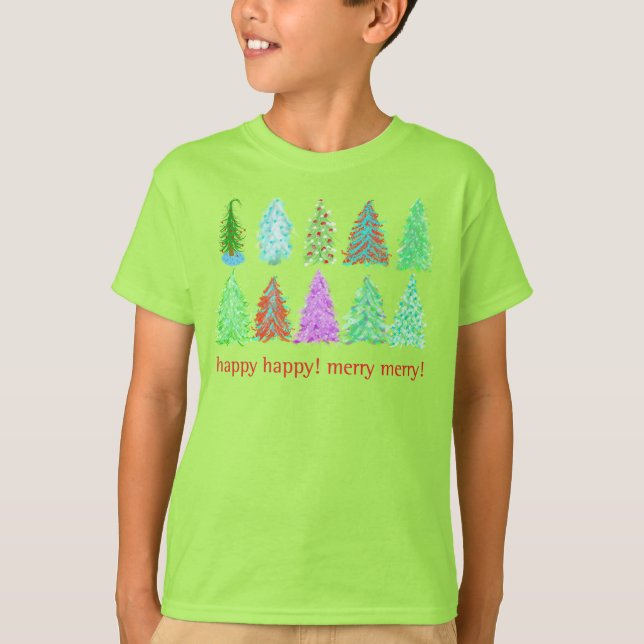 Christmas Trees! Kids Tee Shirt (Front)