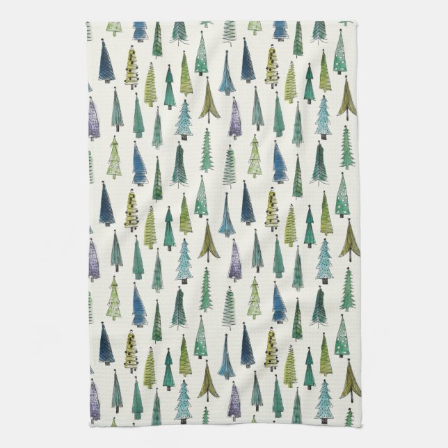 Christmas Trees Kitchen Towel (Vertical)