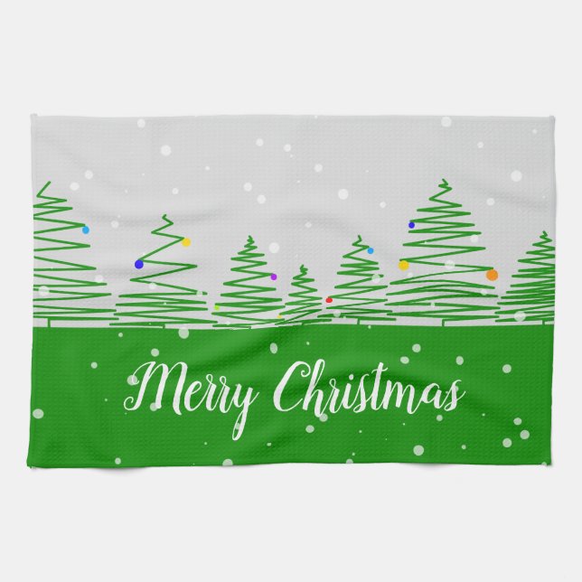 Christmas Trees Kitchen Towel (Horizontal)