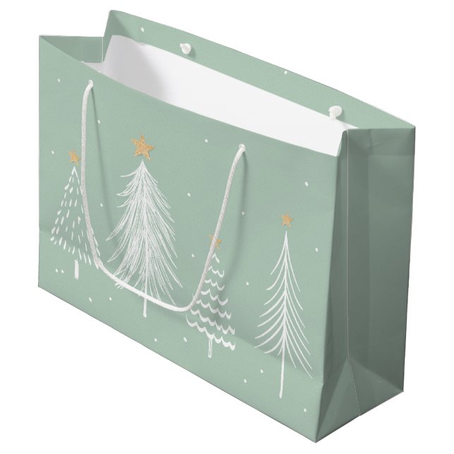 Christmas Trees  Large Gift Bag (Front Angled)
