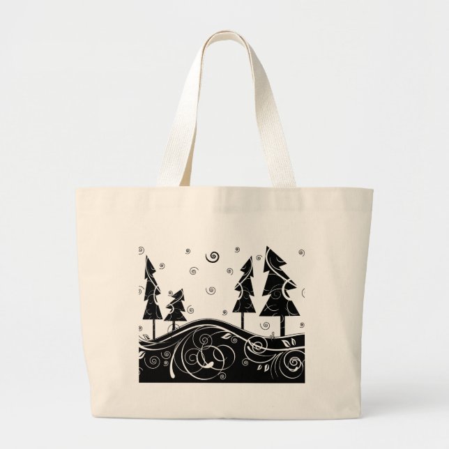 Christmas Trees Large Tote Bag (Front)