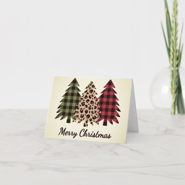 Christmas Trees Letterpress Thank You Card (Front)