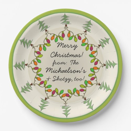Christmas Trees  Lights Personalized Gift Plate Paper Plates