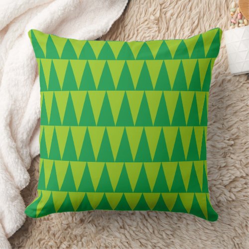 Christmas Trees Lime Green Simple Retro Pattern Throw Pillow