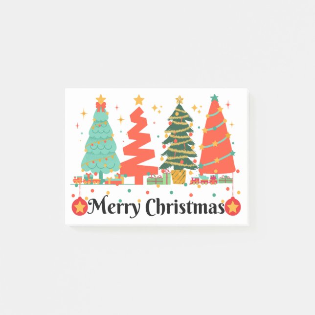 Christmas Trees Merry Christmas Post-it Notes (Front)