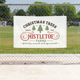 Christmas trees mistletoe farm North Pole  Banner