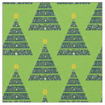 Christmas trees mistletoe green fabric