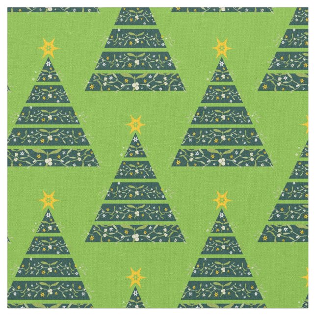 Christmas trees mistletoe green fabric (Close Up)