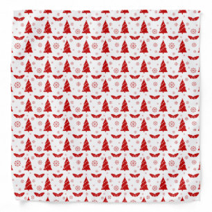 Christmas Trees, Mistletoes and Snowflakes Bandana