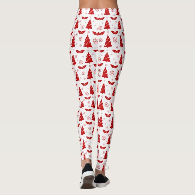 Christmas Trees, Mistletoes and Snowflakes Leggings (Back)