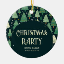 Christmas Trees Modern Sage Green Pattern Party