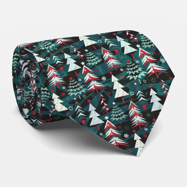 Christmas trees. neck tie (Rolled)