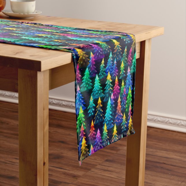 Christmas Trees Neon Table Runner (In Situ)