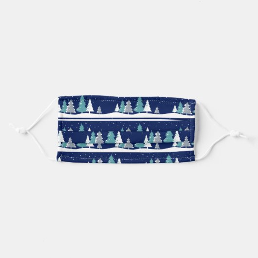 Christmas Trees Night Sky Adult Cloth Face Mask (Front, Folded)