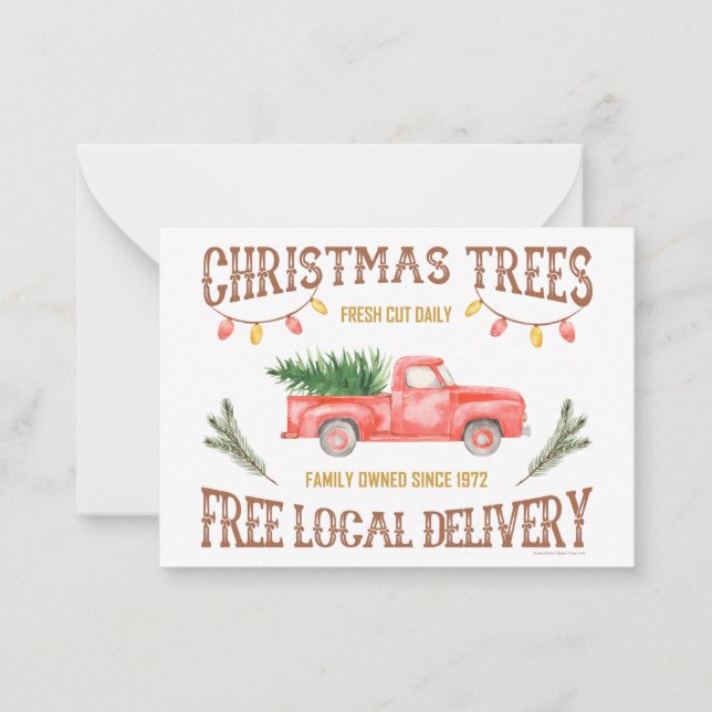 CHRISTMAS TREES NOTE CARD (Front)