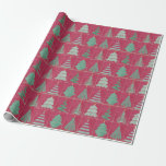 Christmas Trees on Butcher Paper Wrapping Paper