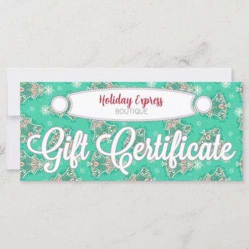 Christmas Trees on Mint _ Custom Gift Certificate