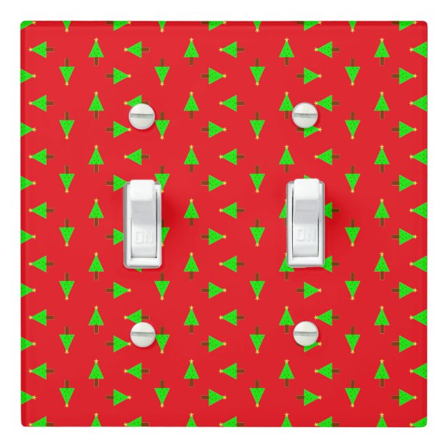Christmas trees on red light switch cover (In Situ)