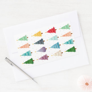 Christmas trees, Ornaments for a Joyful Season Rectangular Sticker