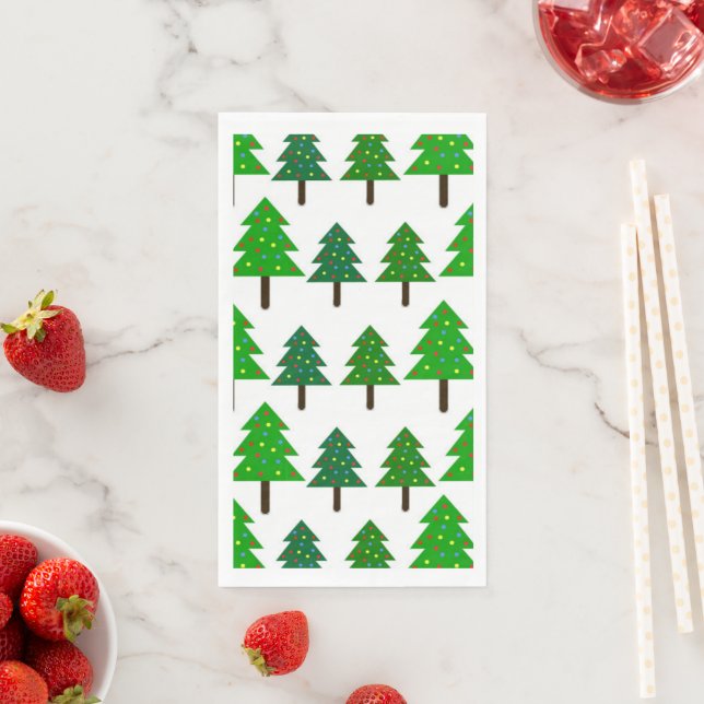 Christmas Trees Paper Guest Towels (Insitu)