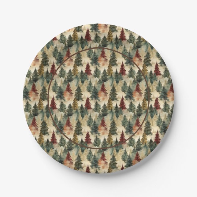Christmas Trees Paper Plates (Front)