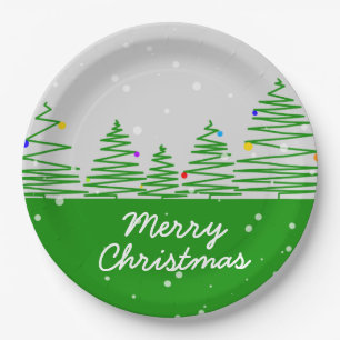 Christmas Trees Paper Plates