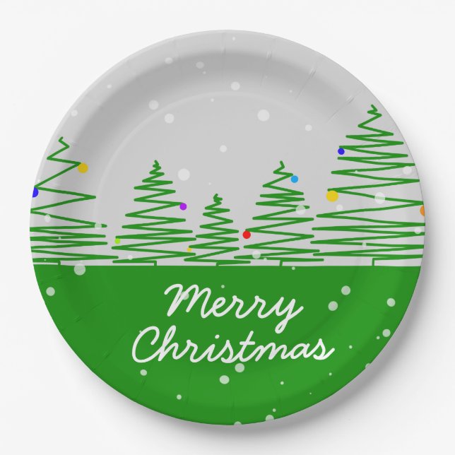 Christmas Trees Paper Plates (Front)