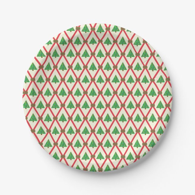Christmas Trees Paper Plates (Front)