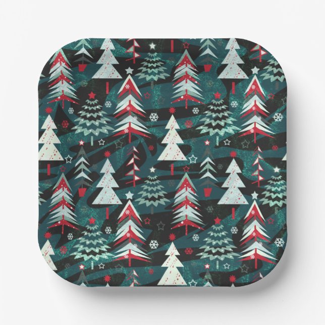 Christmas trees. paper plates (Front)
