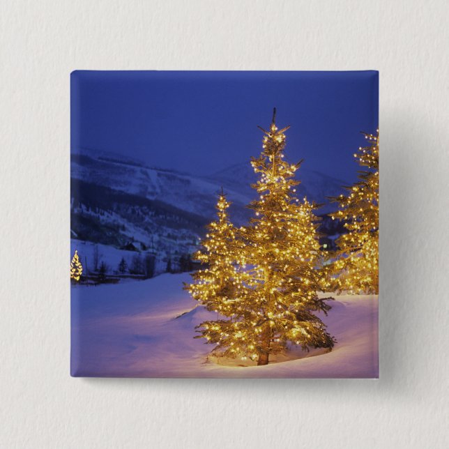 Christmas trees, Park City, Wastch Mountains, Button (Front)
