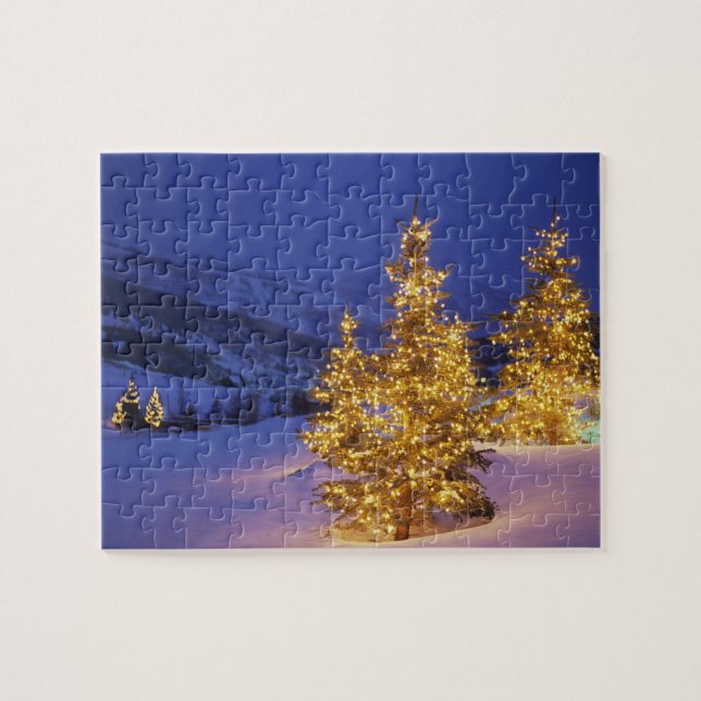 Christmas trees, Park City, Wastch Mountains, Jigsaw Puzzle (Horizontal)