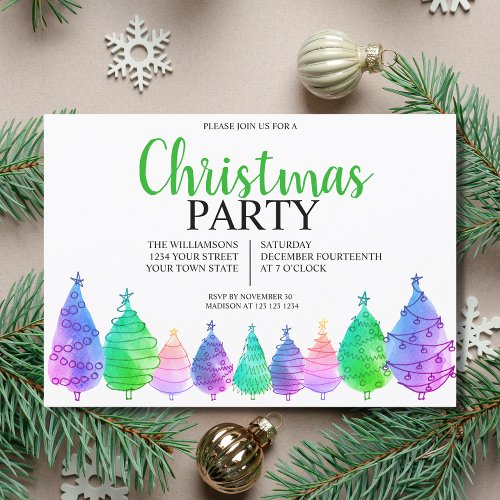 Christmas Trees Party Invitation