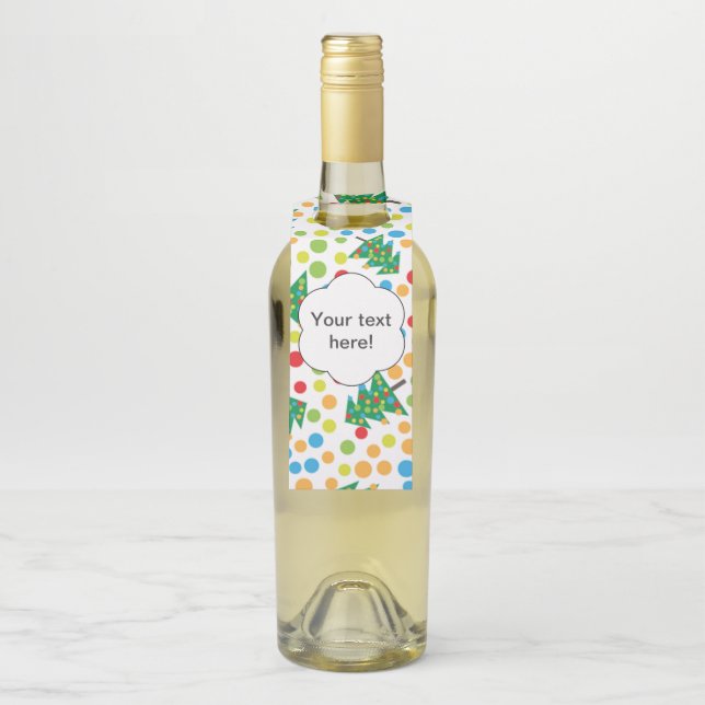 Christmas trees pattern bottle hanger tag (On Bottle)