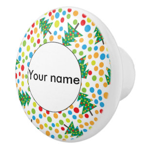 Christmas trees pattern ceramic knob